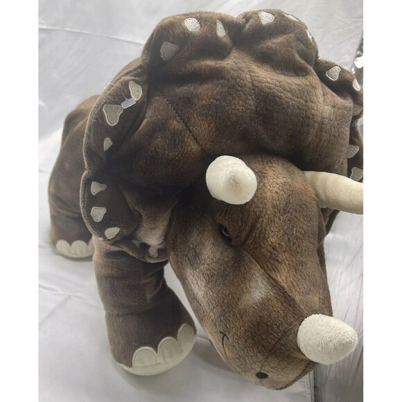 Vintage HugFun Dinosaur Dino Brown Triceratops 30” Plush Stuffed Animal Toy RARE - Picture 8 of 16